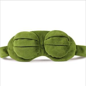 Máscara de ojo para dormir de felpa suave 3D de rana triste, juguete divertido de peluche de Cosplay con logotipo bordado, relleno de algodón PP - Product Image 4