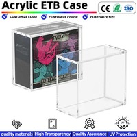 Boîtier acrylique portable léger avec couvercle magnétique puissant de 8 mm d'épaisseur, compatible avec la boîte d'entraînement Elite ETB, anti-rayures, pour affichage TCG