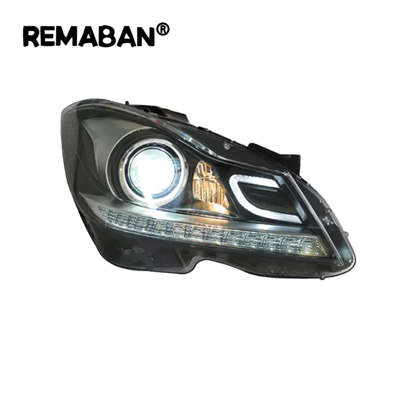 مصابيح أمامية LED للرأس لسيارات مرسيدس بنز من الفئة C, LED ، LED بالكامل ، من الفئة W204 ، 2011 ، 2012 ، 2013 ، 2014