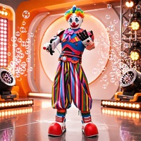 Costume de robot clown lumineux à LED en gros avec éclairage intégral - Accessoire d'ambiance festive