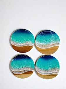 Posavasos de Madera y Resina Natural Hechos a Mano, Perfectos para Café, Té o Bebidas, que Añaden un Encanto Rústico y Elegante y Protegen los Muebles - Product Image 3