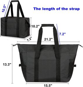 Insulated Shopping Cooler Bags with Zippered Top for Groceries Reusable Thermal Foam Tote Bag for Travel - Product Image 4