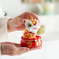 Ornement de danse du lion créatif de style chinois en résine, décoration de bureau, cadeau haut de gamme pour le bureau, souvenir avec logo personnalisable