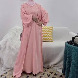 Abiti in Chiffon di seta caftano da donna di lusso preghiera Dubia Abaaya Silk Jilbab donna turco aperto arabo Abaya abito musulmano per le donne