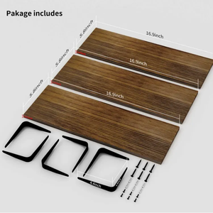 Rustic <strong>Wood</strong> Floating Shelves Wall Mounted <strong>Shelving</strong> Set of 3 Decorative Wall <strong>Storage</strong> Shelves for Bedroom, Living Room, Bathroom - Product Image 5