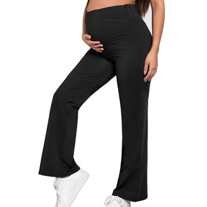 Femmes enceintes trompette ventre mince taille haute mince décontracté pantalon large - Product Image 4