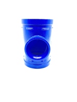 Té d'alimentation cannelé bleu en fonte ductile pour raccords de tuyauterie à usage domestique de haute qualité