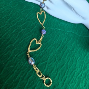 Hochwertiges Natürliches Süßwasserperlen Metall-Ketten Mode-Armband Trendiges 18K PVD Attraktives Damen-Schmuckstück - Product Image 4