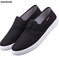 BAEWOON B05 Chaussures en toile noires style vieux Pékin avec semelle Oxford, décontractées, confortables, respirantes, à enfiler, pour homme