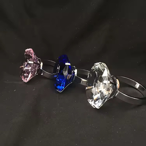 MH-CJ060 Servietten ring Kristallglas Dekoration mit Silber oder Gold Metall Diamant Servietten ring Hochzeit - Product Image 5