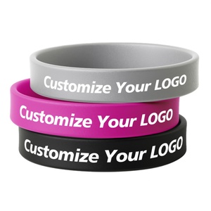 Wholesale Customize Your Own Rubber Bracelet Wristband with Promotional Event Advertising Gift Embossed Silicone Wristband - Product Image 1
