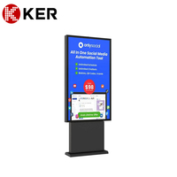Kiosque publicitaire extérieur 55 pouces UHD résistant aux intempéries IP66, visible en plein soleil, entièrement intégré, sur pied