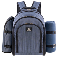 Sac de pique-nique isotherme TAWA 600D, souple, réutilisable, pliable, pour 4 personnes, avec compartiment isotherme et fermeture éclair, ensemble de camping