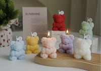 Lilin Aroma Mawar & Beruang dari Lilin Kedelai Buatan Tangan dengan Aroma Bunga untuk Natal, Hari Valentine & Acara Pernikahan