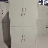 Casier de rangement métallique à 4 compartiments, armoire à vêtements en acier pour bureau, salle de sport, école, achat en gros, commerce extérieur, vente en gros