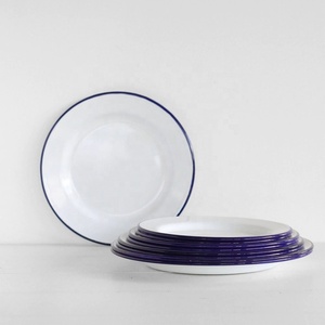 Ensembles de <span class=keywords><strong>vaisselle</strong></span> incassables personnalisés en gros, assiettes en <span class=keywords><strong>acier</strong></span> en émail uni pour la nourriture - Product Image 6