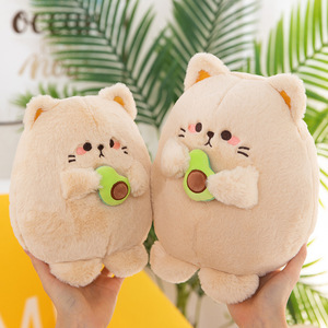 Cuscino pezza pezza all'ingrosso morbido gatto morbido cuscino Kawaii peluche di gatto con Avocado peluche morbido - Product Image 3