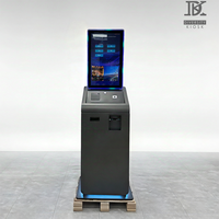 Borne de jeu interactive 27 pouces à écran tactile avec lecteur de codes QR pour le rachat de billets, kiosque libre-service pour intégrateurs de systèmes de casino, en métal