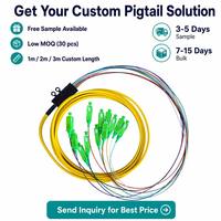 Pigtail à ruban optique 12 fibres SC/APC G657A1 SM 0,9 mm LSZH, pigtail à dérivation codée par couleur pour FTTH, centre de données et épissure télécom