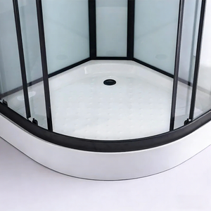 <span class=keywords><strong>Cabine</strong></span> de <span class=keywords><strong>douche</strong></span> d'angle moderne <span class=keywords><strong>90x90</strong></span> en verre trempé avec receveur - Product Image 4