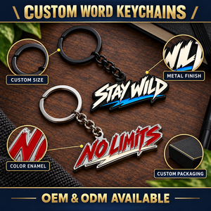 Porte-clés en métal émaillé personnalisés OEM ODM avec inscription motiver, pour streetwear et promotion - Product Image 4