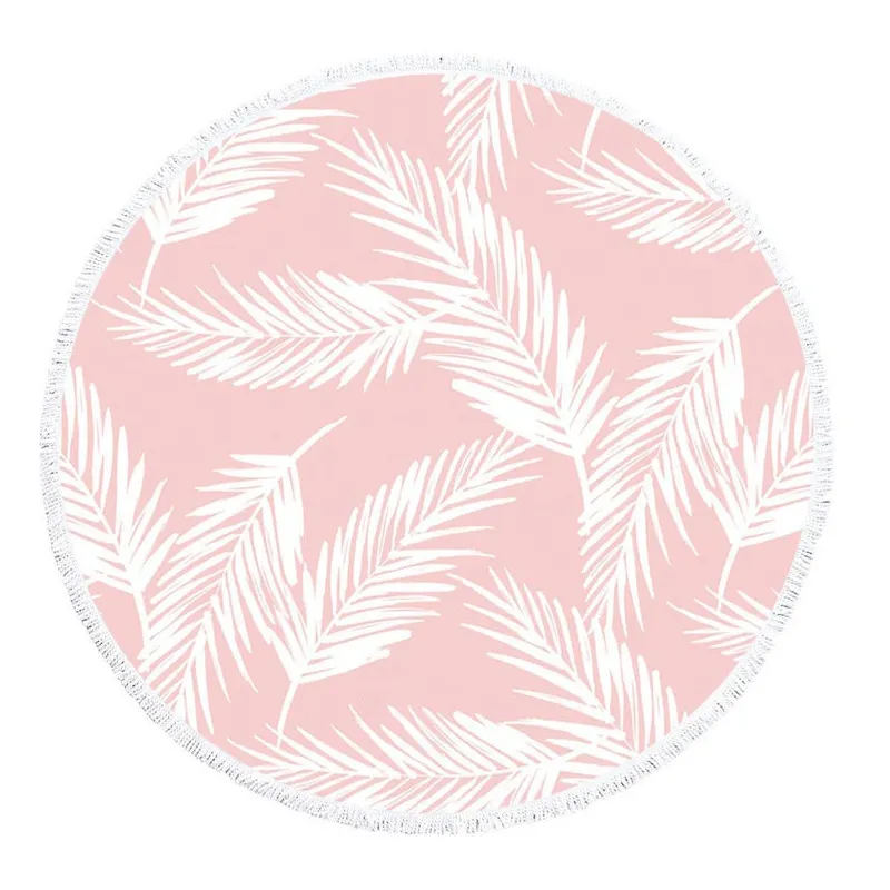 Luxury Tropical Party Favors Gifts Pink Circle Boho Round Beach Towel With Logo Custom Print