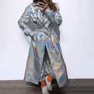 2025 autunno Trench giacca di <span class=keywords><strong>pelle</strong></span> lunga argento serpente modello di <span class=keywords><strong>pelle</strong></span> giacche di <span class=keywords><strong>pelle</strong></span> naturale da <span class=keywords><strong>donna</strong></span> in <span class=keywords><strong>pelle</strong></span> di montone - Product Image 5