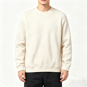 เสื้อสเวตเชิ้ตคอกลมสีน้ำเงินสำหรับผู้ชาย ทรงปกติ ผ้าฝ้าย 100% แบบสวมหัว สีพื้น แขนยาว น้ำหนัก 180 กรัม เหมาะสำหรับใส่ในฤดูใบไม้ร่วง - Product Image 5