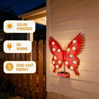 Lampe murale solaire en forme de papillon, LED multicolore, décoration de jardin, patio extérieur, décoration nocturne