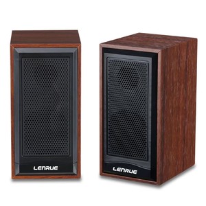 ลำโพงตั้งโต๊ะไม้ Lenrue ระบบเสียงมัลติมีเดีย 2.0 แชนแนล ใช้พลังงานจาก USB - Product Image 1