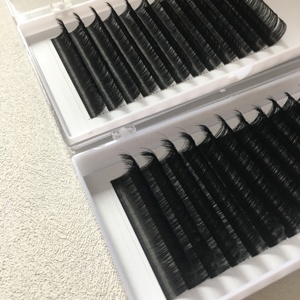 Extensions de cils individuelles 12 rangées, volume noir mat, extensions de cils naturelles classiques, doux en cachemire, pour salon de beauté - Product Image 3