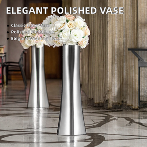 Elegante Florero de Aluminio para Piso, Pulido, de Alta Calidad, Decoraciones para Bodas, Arreglos Tradicionales y con Estilo - Product Image 2