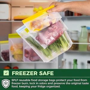 Huamaohengchun Stand-Up Reusable Half Gallon Freezer Bags Dishwasher Safe, Extra Thick Leakproof 1/2 Gallon Food Storage Bags - Product Image 4