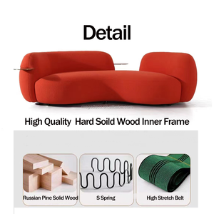 Ensemble de canapé incurvé de réception modulaire de conception nordique d'Italie tufté avec la caractéristique inclinable pour le <span class=keywords><strong>salon</strong></span> de beauté - Product Image 3