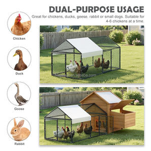 Outdoor Heavy Duty Walk-in Spire Roof Metal Small Chicken <strong>Run</strong> Coop for Hen Rabbit Duck Goose - Product Image 6