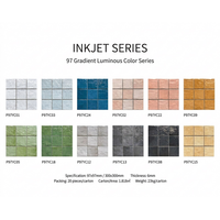 Carrelage en céramique vert carré P97YC05 OEM ODM 300*300mm pour salle de bain, cuisine, crédence murale, sol en porcelaine, mosaïque de marbre