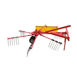 Tractor de rastrillo de heno Tedder, rastrillo de heno rotativo, tractor colector de hierba