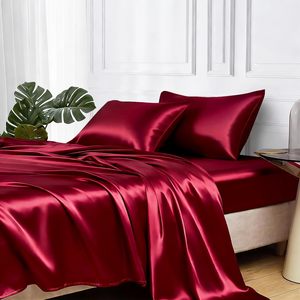 Ensemble de housse de couette en satin tissé 100% polyester, taies d'oreiller, literie douce de qualité supérieure, respectueuse de l'environnement - Product Image 1