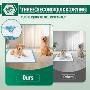 Tapis d'apprentissage pour chiens OEM personnalisés, jetables, 6 couches, super absorbants, séchage rapide, avec attractant - Product Image 2