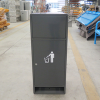 Dernière tendance meubles commerciaux Black Street poubelles en métal simple poubelle poubelle de recyclage poubelle extérieure poubelles