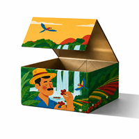 Boîte cadeau pliable magnétique en carton rigide noir, personnalisable avec logo imprimé, pour vêtements, cosmétiques, chaussures, emballage pliable