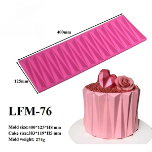 Origami Lace Diamond Design Silicone Fondant Mold Cake Border Decorating Tool Sugarcraft <b>Bakeware</b> - Product Image 4