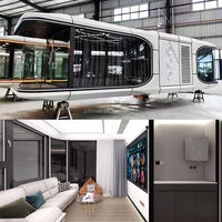 Maison capsule spatiale, maison mobile de luxe, maison capsule préfabriquée en acier, design moderne pour hôtel, villa, centre commercial