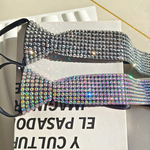 Corbata de Poliéster Monocromática con Pedrería Plateada, Accesorio Casual y Formal - Product Image 3