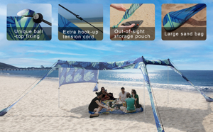Cool Portable Beach <span class=keywords><strong>Cabana</strong></span> Tent, Pop up Canopy con UPF50 + Parasol-Sombra ligera para exteriores con arena para <span class=keywords><strong>la</strong></span> <span class=keywords><strong>playa</strong></span> - Product Image 6
