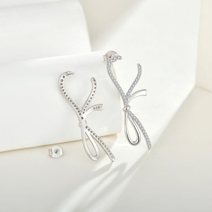 Boucle d'oreille en zircon cubique 3A en argent sterling 925, boucle d'oreille de créateur coréen en or <span class=keywords><strong>Xlove</strong></span> - Product Image 5