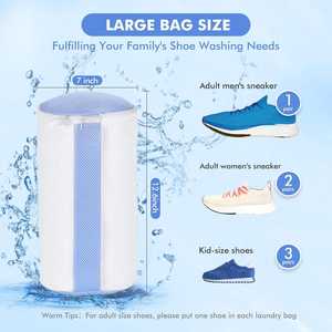 Shoe <b>Washing</b> Machine <b>Bags</b> <b>Laundry</b> <b>Bag</b> <b>for</b> Shoe Washer and Dryer Reusable Shoe Cleaning <b>Bag</b> Fluffy Fiber Inside 7 X 13 Inches - Product Image 5