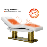 Table de massage et lit de beauté en acier inoxydable doré à 4 moteurs, personnalisable en gros, pour salon, lit de spa électrique pour soins du visage