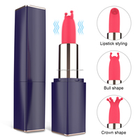 Meistverkaufter Original Dua Female 3-Köpfiger Lippenstift-Vibrator 9 Vibrationsmodi IPX7 Wasserdicht USB Wiederaufladbar für Klitoris und Brustwarzen