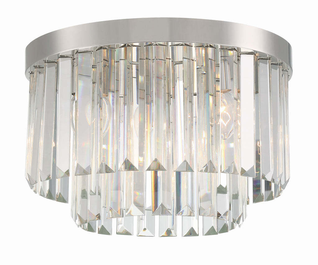 Modern Round 2-Layer Clear Crystal Chandelier Ceiling Lamp for Bedroom Living Room Bathroom